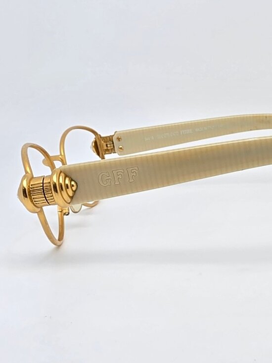 Gianfranco Ferre GFF 269 NB4 Strass Matte Gold Ivory Rhinestone Sunglasses Frame main image 9